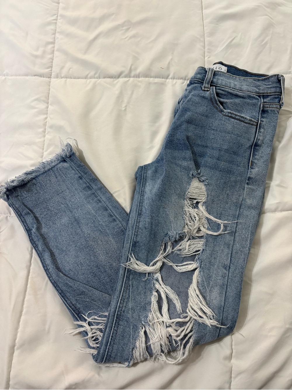 Cello Light Blue Ripped Skinny Jeans